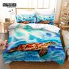 Sea Animal Duvet Cover Octopus Turtle Starfish Queen Bedding Set Microfiber Ocean Life Bedding Set King For Kids Boys Girls Teen