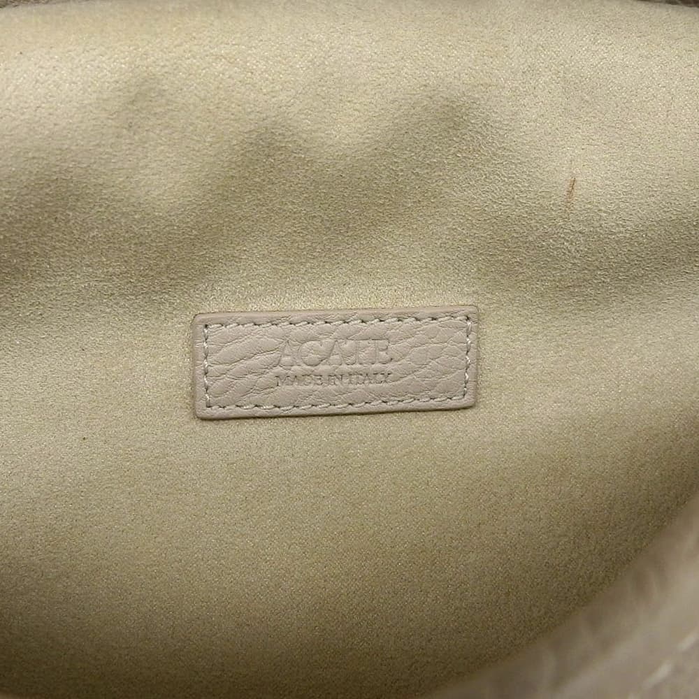 ACATE Welley Postman Bag Shoulder Bag in Natural Shrink Leather, Women's, Ivory Shoulder bag IvoryUsed