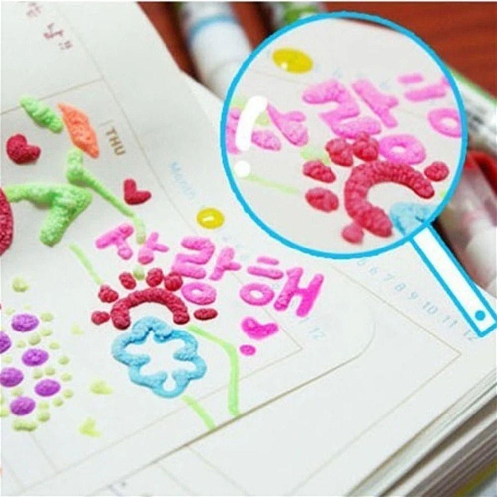 Ink Crayons Popcorn Pens Puffy Paint 3D Art Pens Safe Pen Bubble Pen Kids Gifts