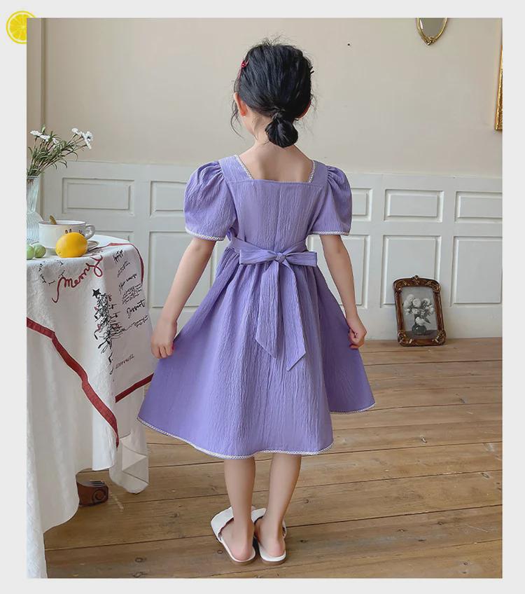 Летнее платье принцессы с рукавами-фонариками для девочек