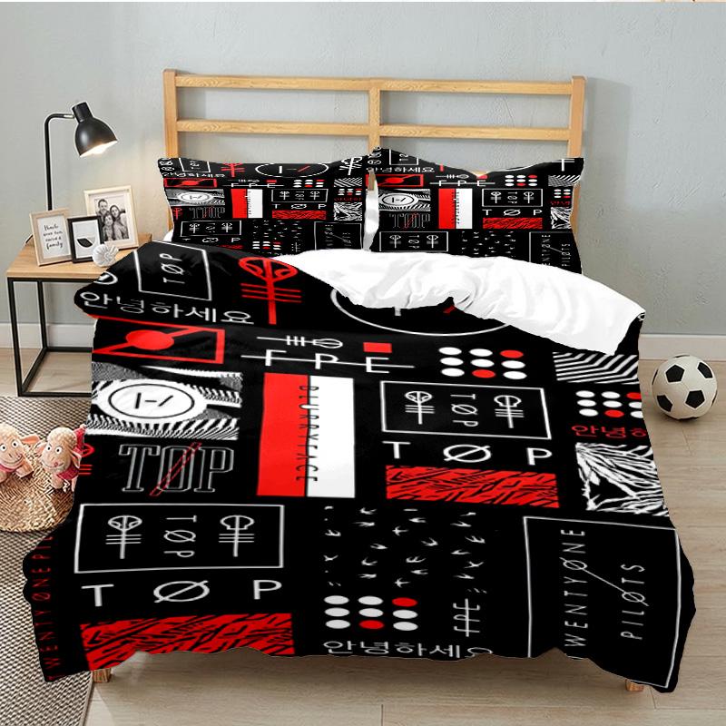 Abstract Geometric Twenty Bedding Set 3pcs, High Quality Bedding Set Including 1pc Duvet Cover And 2pcs Pillowcases for Bedroom, Dormitory Gift
