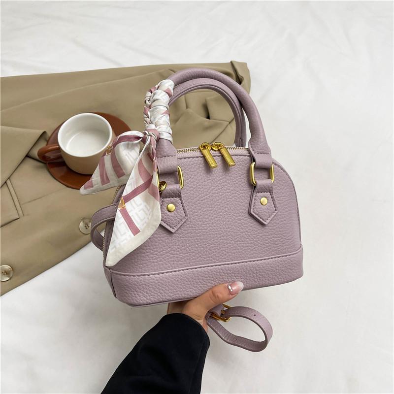Новая модная шелковая косынка с узором личи, сумка-ракушка с двойной застежкой, портативная женская сумка через плечо
