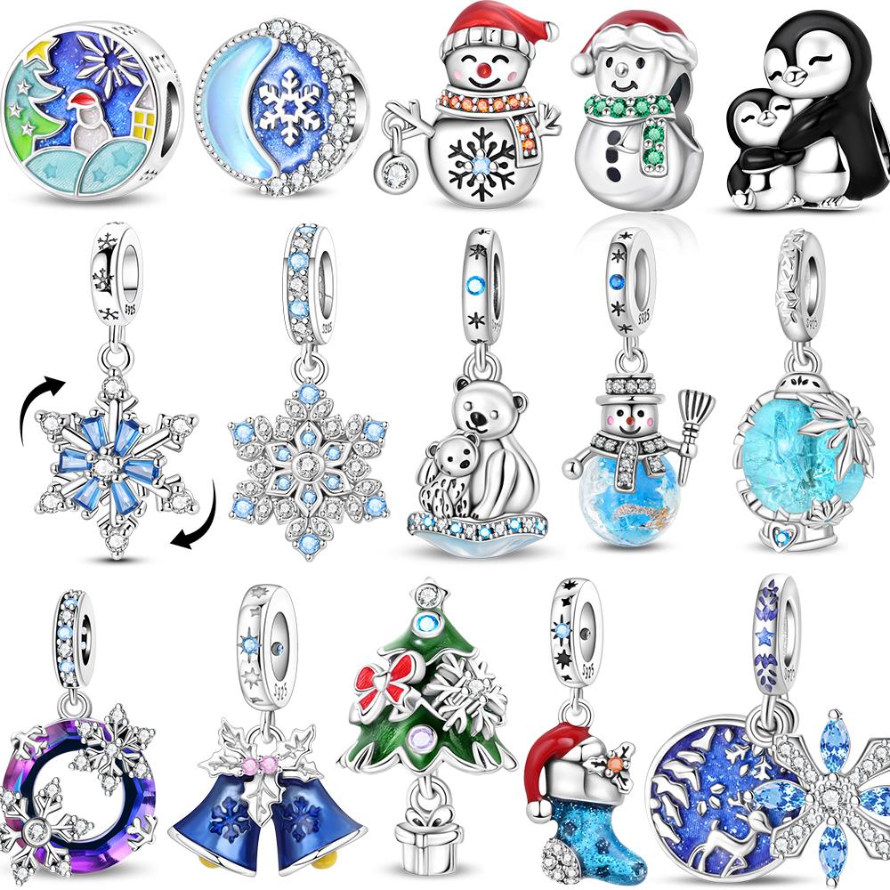 Сверкающая медная вращающаяся снежинка и хрустальный снежный шар подходят для оригинального браслета, женское колье, DIY изысканные ювелирные изделия