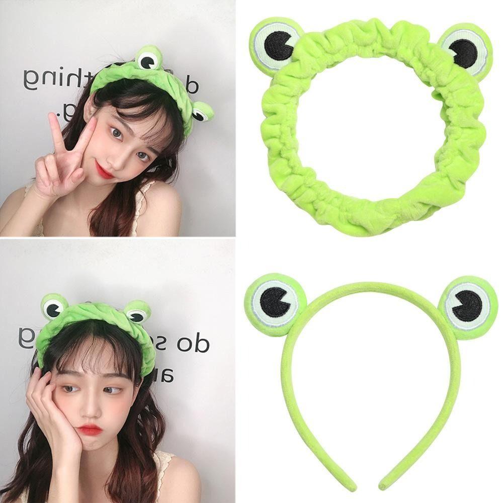 Elastic Face Wash Headband Cartoon Frog Headband Cute Makeup Headband Woman Girls