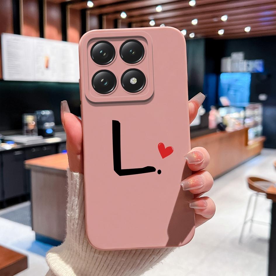 Чехол для Xiaomi 14T 14 15 12 12S 12T 12X Pro Ultra Lite задняя крышка с симпатичным узором в виде сердца и букв, мягкий силиконовый защитный чехол от падения для Xiaomi Capa