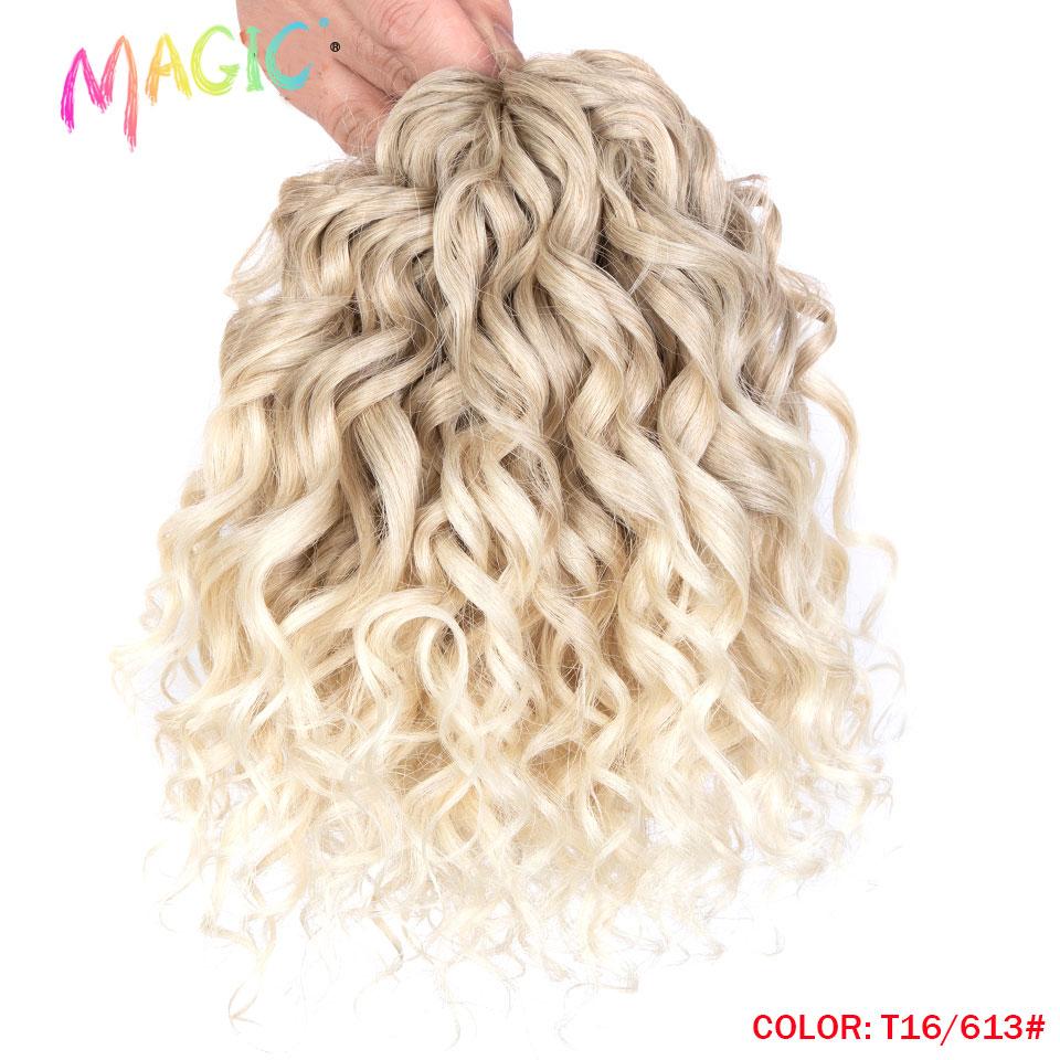 Crochet Hair 10 Inch Synthetic Curly Hair Deep Wave Hair Twist Braid Hair Ombre Blonde Brown Water Wave Braiding Hair Extensions