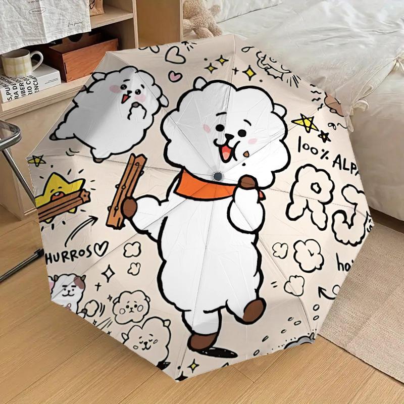 1PC BT21, K-pop Automatic Folding Umbrella | Vibrant Motif & Compact Design for Everyoneyy250930009
