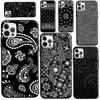 Bandana Seamless Pattern Black For iPhone 12 Pro Max 13 Mini Case For iPhone XR XS X SE 2020 7 8 Plus 11 Pro Max Cover