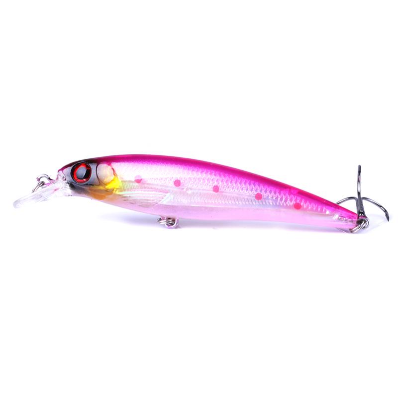 1pc HENGJIA  Minnow Fishing Lure 5colors Plastic Hard Baits with Rattles for Sea Fishing