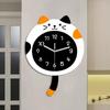 Acrylic Cat Wall Clock, Silent Hanging Clock for Bedroom Kids Room Kitchen