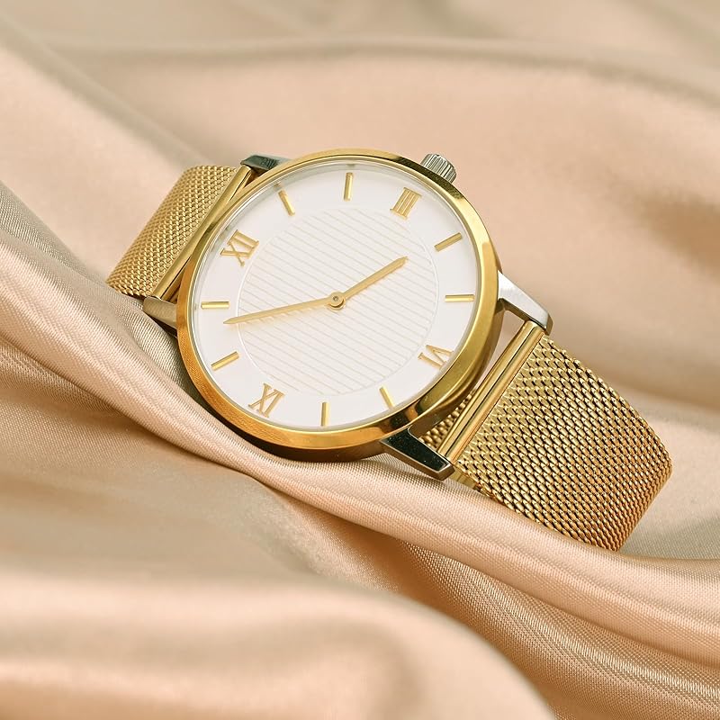 [ANNEFIT] металлический ремешок для часов 22 мм, сетчатый ремешок для часов из нержавеющей стали 316L, сменный ремень с быстросъемным креплением, золотистый