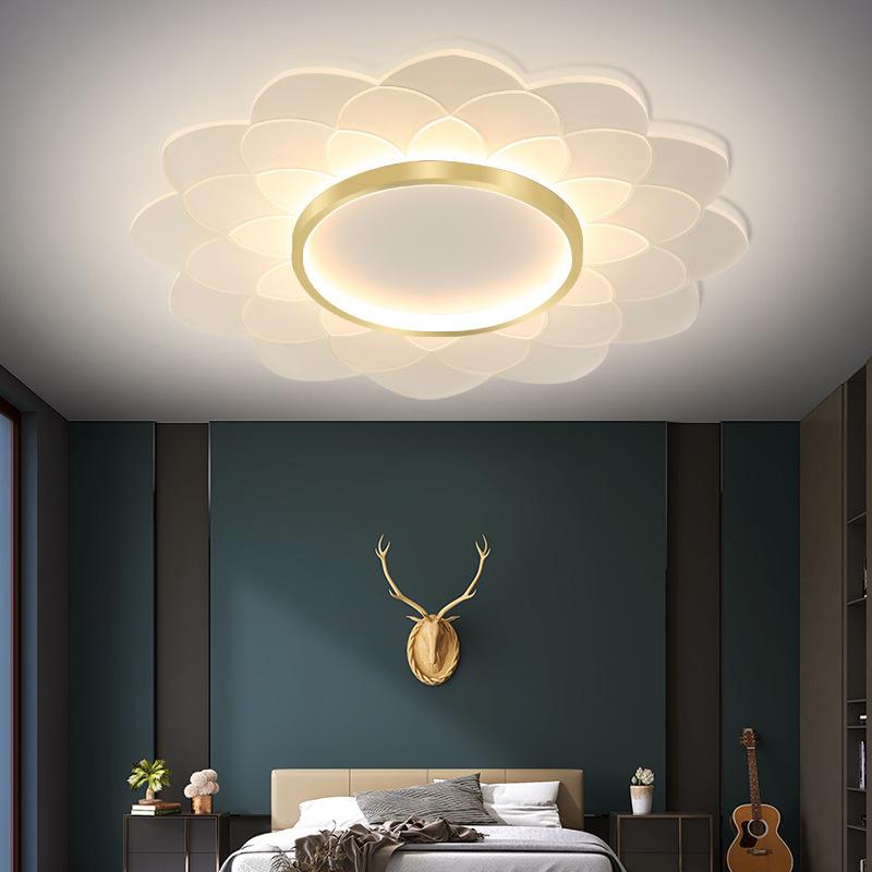 Современные простые светодиодные креативные цветочные светильники для комнаты, теплые романтические круглые лампы и фонари для столовой