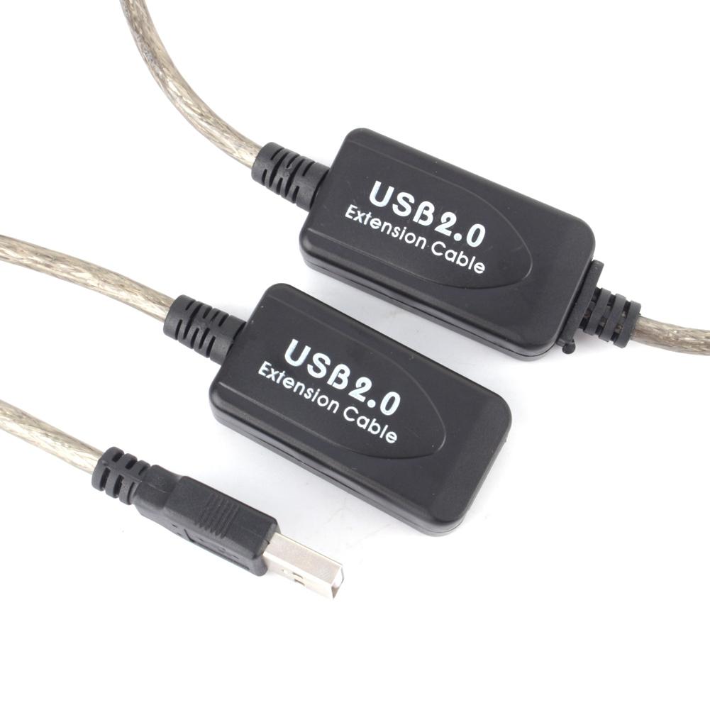 15M USB 2.0 Тип A Папа-Мама Удлинительный Кабель-Удлинитель Черный