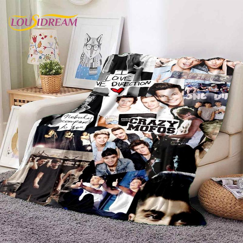 2025 Rock-One Direction Combinatio 1D Star Soft Blanket, Soft Throw Blanket для дома, спальни, кровати, дивана, пикника, дорожного чехла, подарка