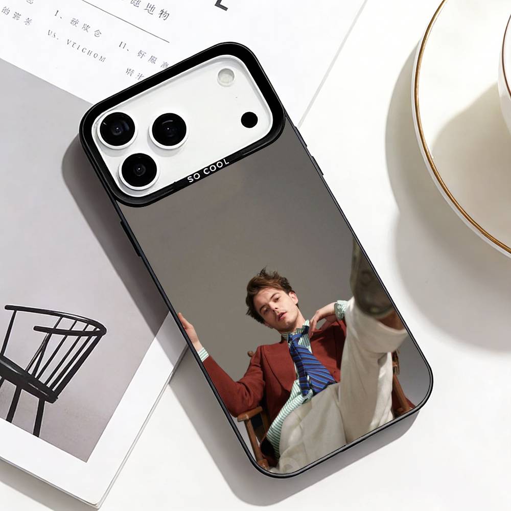 Indie Rock D-Drummer Charlie Heaton Phone Case For iPhone17,16,15,14,13,12,11 Plus,Pro Max Black Border Silver  Plated Cover
