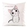 Nordic Minimalist Hand-Painted Cat Digital Printing Short Plush Pillow Covers For Car Sofa Office Cushion Cover Home Goods