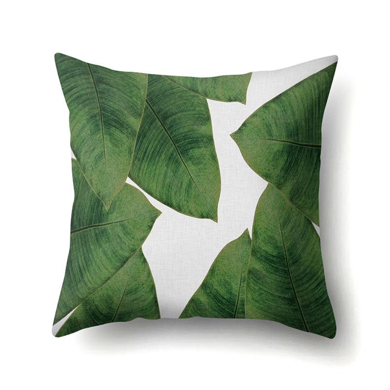 Полиэстеровая наволочка Скандинавский растительный стиль Принт с цветами Бархатная наволочка из персиковой кожи