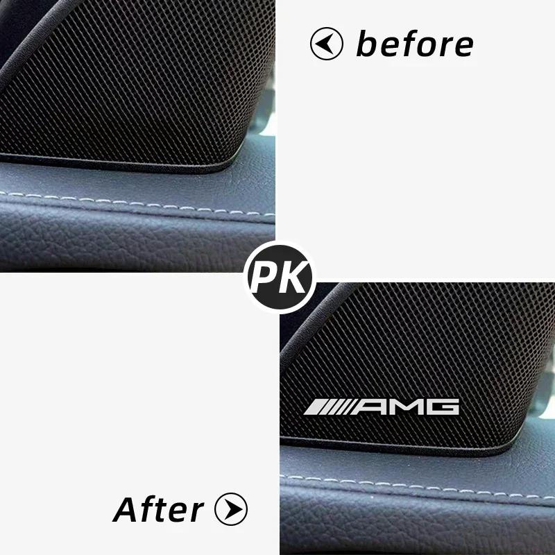 KRTVT1 4pcs car audio decorate 3D Aluminum Badge Emblem Sticker For Mercedes Benz AMG W212 W204 W211W168 W213 W205 W210 W108 W124
