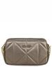 David Jones women's messenger bag, faux leather, silver