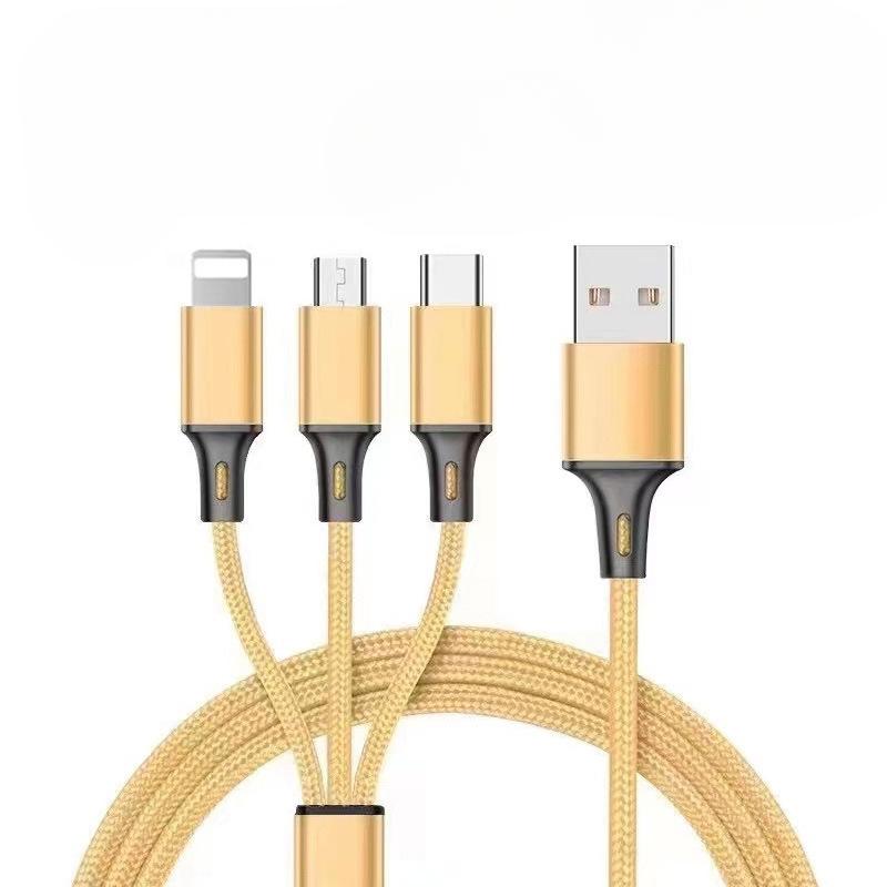 USB-кабель для быстрой зарядки универсального многофункционального кабеля 3 в 1 для сотового телефона Samsung типа C