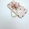 Cute Bowknot Keychain Pendant Fashionable Beaded Phone Charm for Case Decoration
