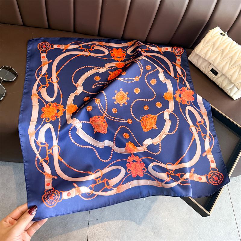 New decorative simulation silk printing silk scarf square scarf high-end shawl sunscreen neck professional scarf headscarf scarf