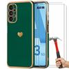 Case for Samsung Galaxy A53 5G - Shockproof - Night Green - Heart Pattern - Soft Silicone - Slim
