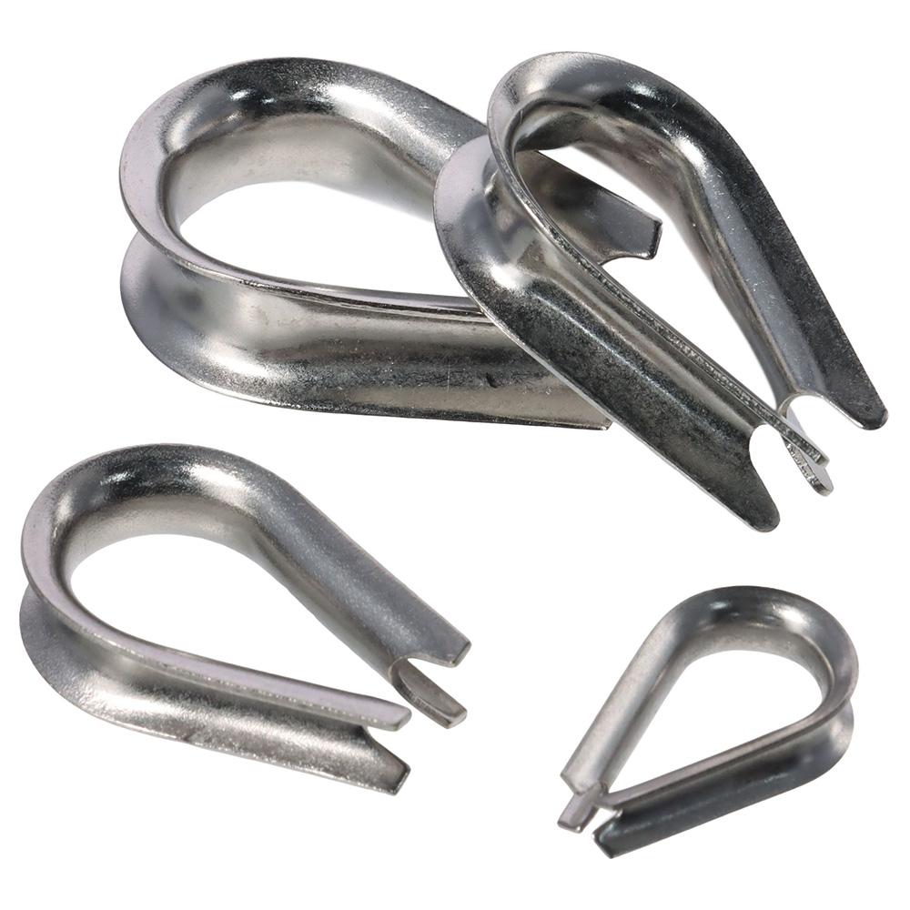 10pcs 1.5-12mm Rope Thimble Rigging 304 Stainless Steel Thimbles Ring Clamp Rope Connecting Head