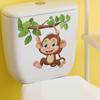 Cartoon Playful Monkey Bathroom Bathroom Toilet with Home Beautification Decorative Stickers