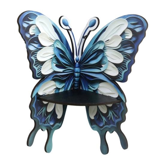 Угловая полка из искусственного хрусталя с бабочкой, деревянная настенная плавающая полка для гостиной, прочная каменная витрина для хранения свечей, украшение