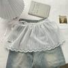 Balletcore Mini Lace Skirts Lace Up Butt Curtain Sweet White Lace Fart Curtain  Girl