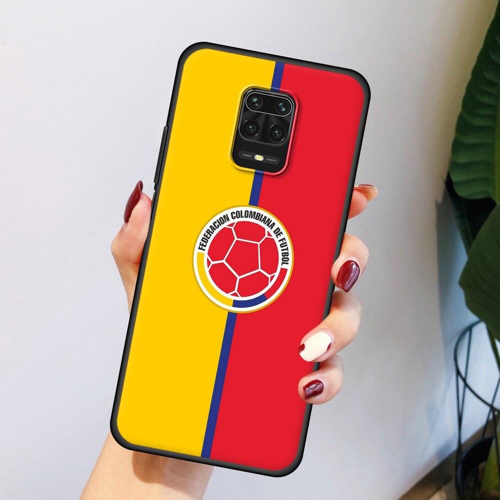 Футбольный флаг Колумбии для Xiaomi Redmi Note 11 9S 9 8 7 10 Pro 8T 9C 9A 8A K40 k50, мягкий силиконовый чехол для телефона, черный чехол