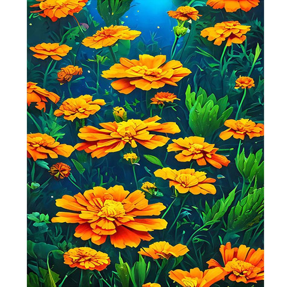 Рамка для рисования по номерам, акриловая ручная работа, желтые цветы, домашний декор, поделки для взрослых, подарок «сделай сам», картина 40x50 см