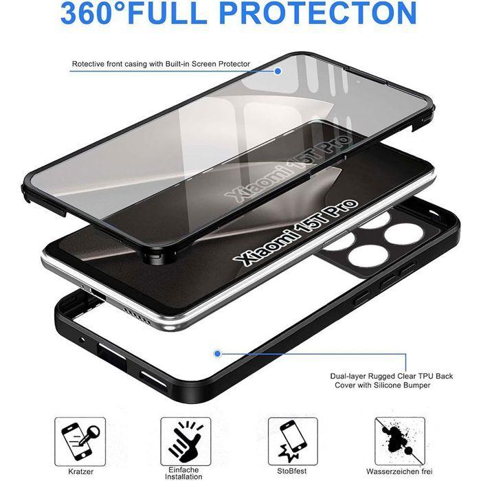 Полный чехол - E.F.CONNECTION - для Xiaomi 15T Pro - Гибридный Противоударный Прозрачный Жесткий Бортик Черный
