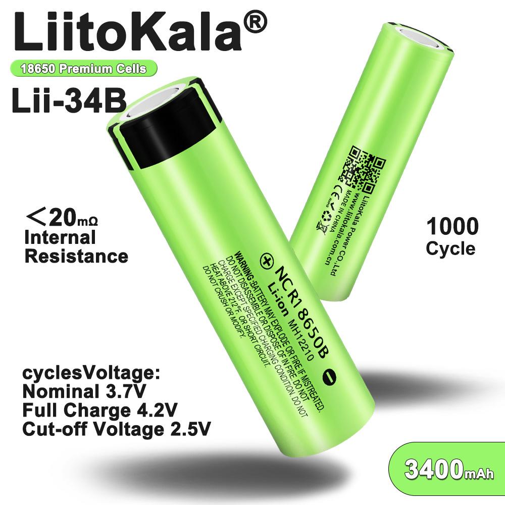 Аккумулятор LiitoKala NCR18650B 3400 мАч, модель 34B