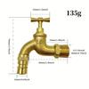 G1/2" 20mm/0.79-inch Thread, Brass Material, Thickened Outdoor Slow-open High-flow Faucet, Dedicated Faucet for Washing Machines