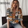 Модные женские рубашки Новые элегантные женские блузки с длинным рукавом на пуговицах топы blusa mujer