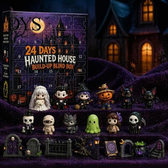 Cute Halloween Cartoon Dolls Advent Calendar 2026, 24 Days Countdown with Gift for Kids Collectible Mini Figures, Spooky Doll Figurines Kids,