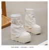 Women's 14cm Platform Martin Boots 2025: Trendy Mid-Calf Buckle Boots for Autumn/Winter