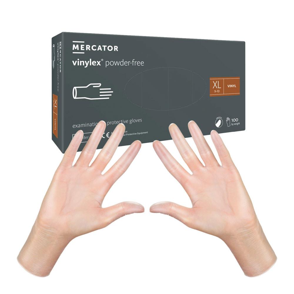 Mercator Vinylex Powder-Free Vinyl Gloves Transparent 100 Pcs
