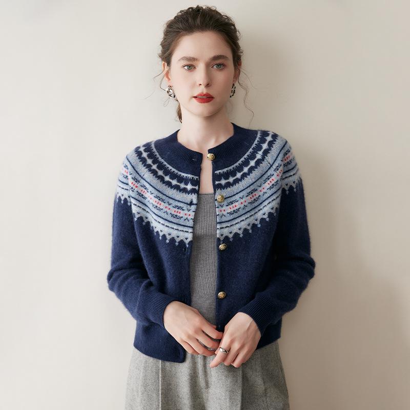 Женский кашемировый кардиган Fair Isle к 25-летию - Ретро, Мягкий и Пушистый Дизайн