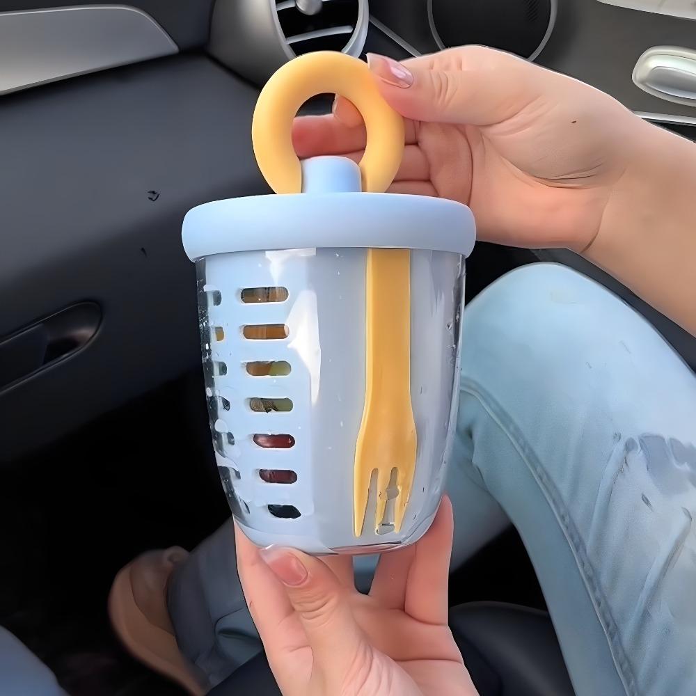 С вилкой стакан для консервирования фруктов многоцелевой стакан для сока двухслойный дренажный стакан для кемпинга