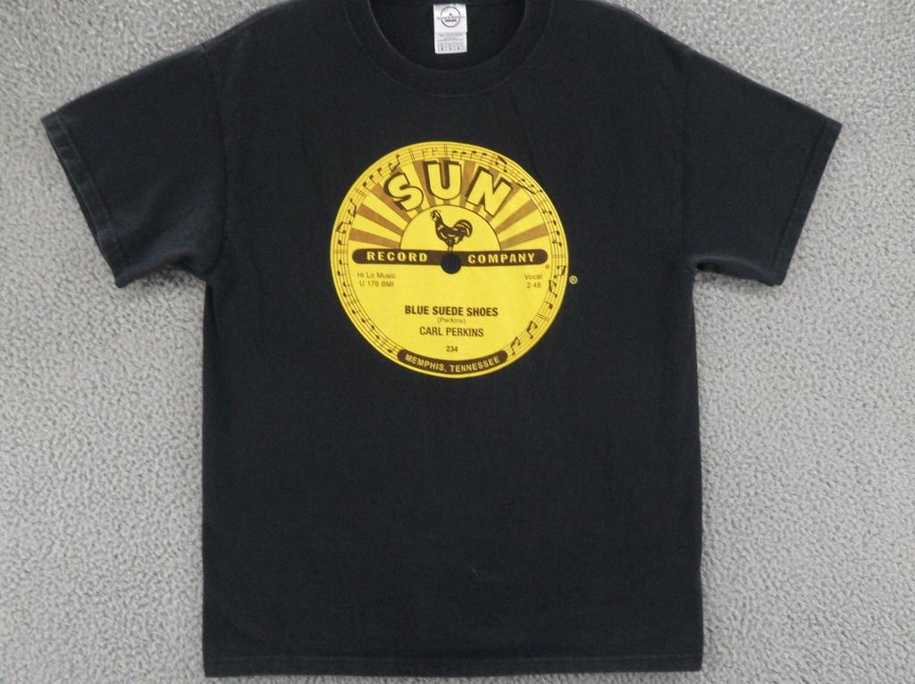 Sun Records Shirt Mens Medium Black Carl Perkins Blue Suede Shoes Unisex T-Shirt