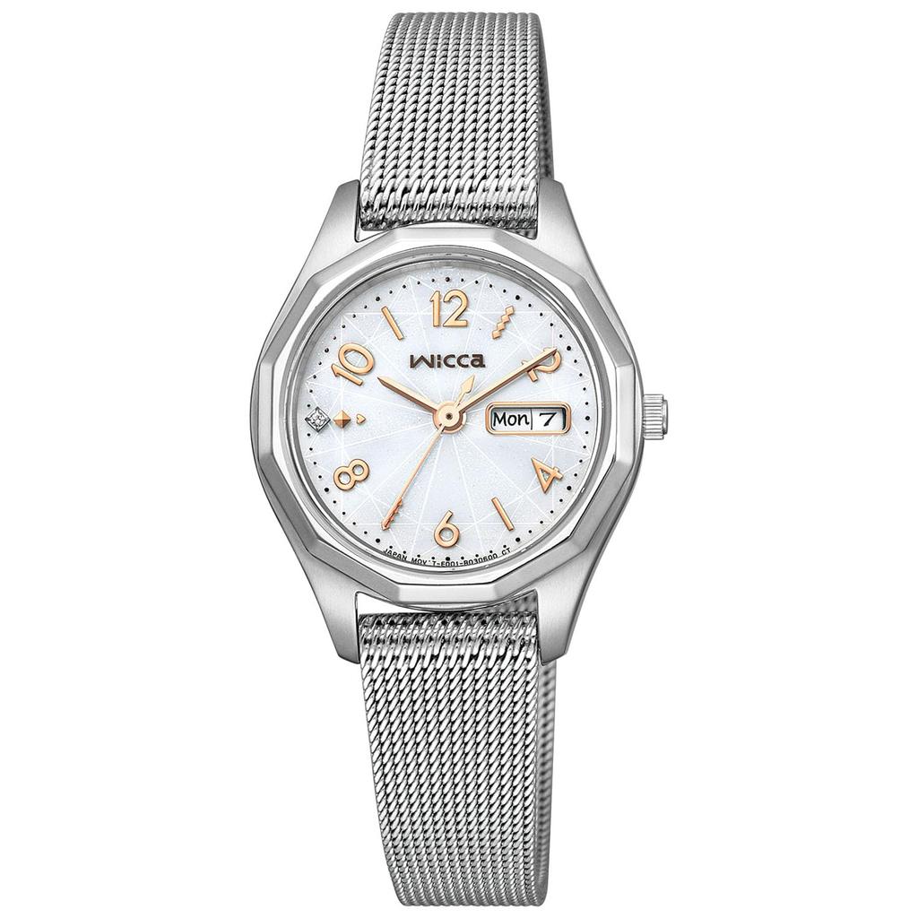Wicca Solar Tech Waterproof Mesh Band Silver Watch [Citizen] KH3-517-11 Women's