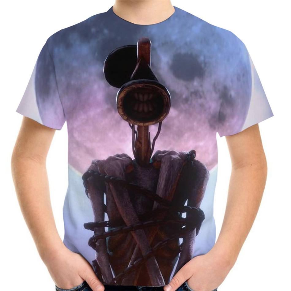 Летние футболки с принтом «Голова сирены» в формате 3D, уличная одежда для мужчин, повседневная одежда, свободные футболки с коротким рукавом и круглым вырезом, футболки, топы, одежда