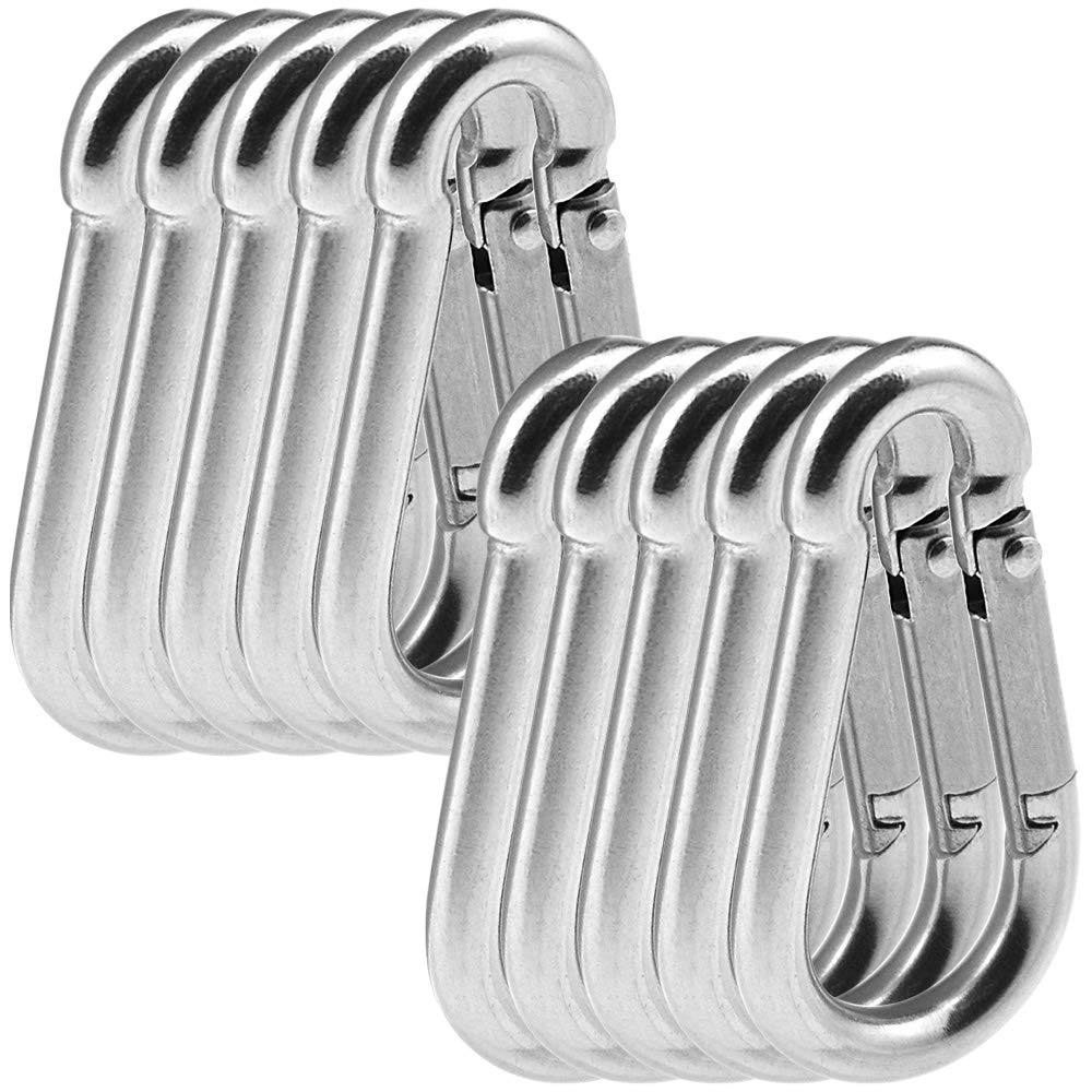 NOTRICKT D4mmxH40mm Snap Hook B Type Stainless for Connecting and Ropes SSH-001 Steel, Chains, Wires, [10 Pieces]