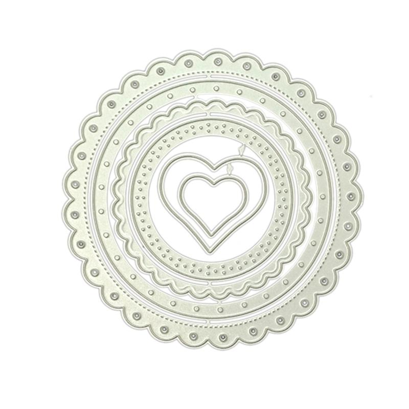 Handmade DIY Die Cut for Card Making Frame Heart Round Cutting Die Stencil Template Embossing for Scrapbooking Crafts