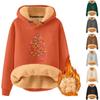 Women's Fashion Hooded Padded Thickened Warm Printed Loose Pullover Sweatshirt
