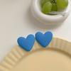 Fashion Creative Trendy Temperament Acrylic Vintage Heart Stud Earring 925 Sterling Silver
