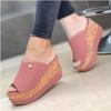 Large Size Women's Wedge Heel Sandals New Summer Fish Mouth Thick Bottom Wedge Heel Retro Cool Slippers Women
